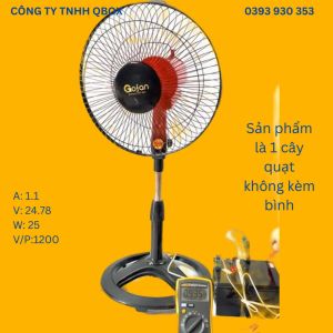 Quạt đứng lỡ kẹp bình ắc quy 24V B3 DC-GOFAN-công suất 25W-motor 24v 545-5 cánh 30cm-lồng 35cm-cao 85cm-quạt 24V 1 cấp độ-vô cấp-hàng sãn kho HCM.