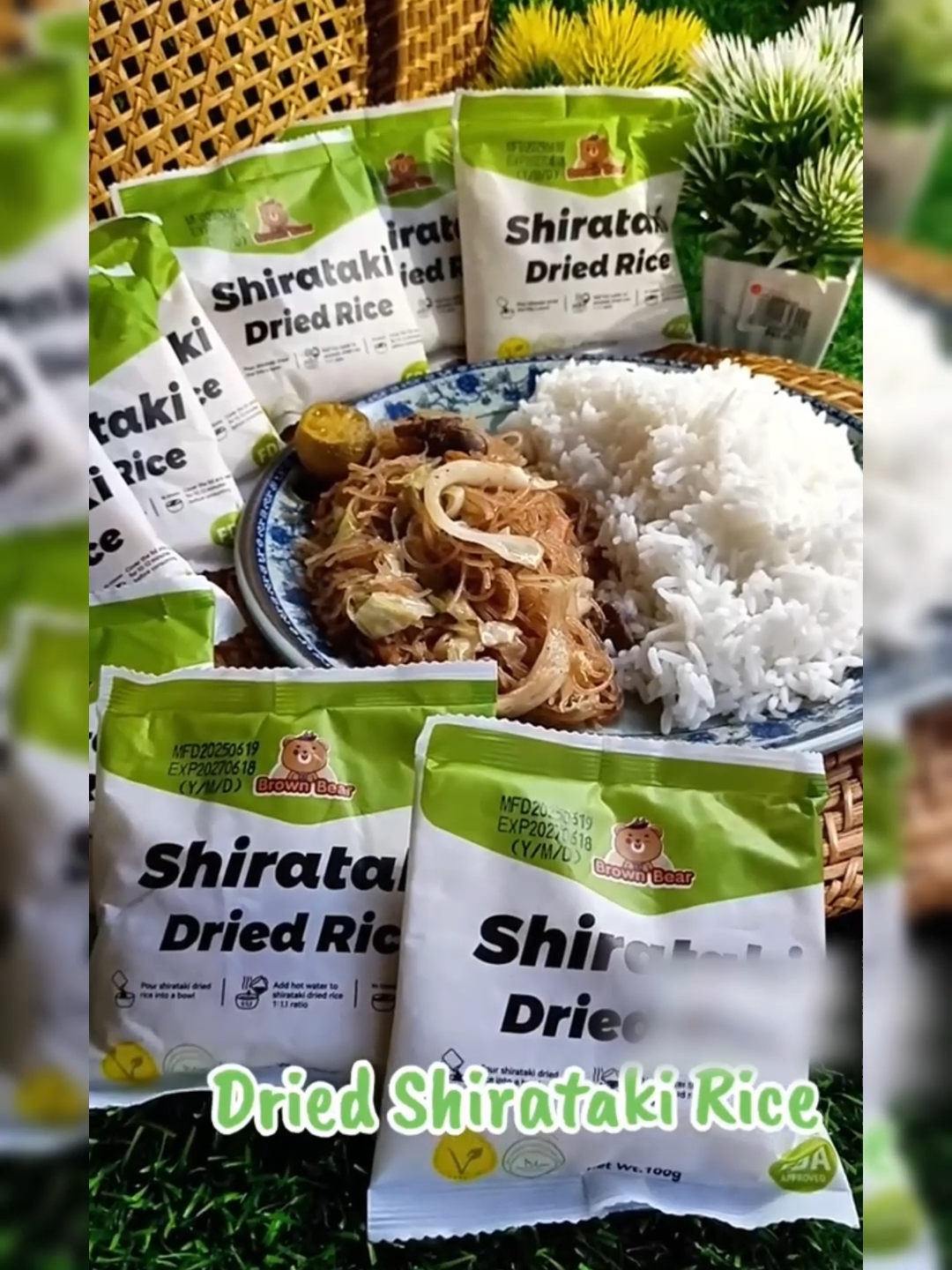 Shirataki Rice Dried 100g original low carb Shirataki dried rice Konjac rice Nutritious filling & Higher dietary fiber 0 fat More healthier diet