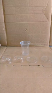 (แก้วพร้อมฝา) แก้วโอ่ง 32 ออนซ์ พร้อมฝาโดม - ฝาเรียบ (เจาะรู - ไม่เจาะรู) ยี่ห้อSB ยกลัง 1000 ชุด