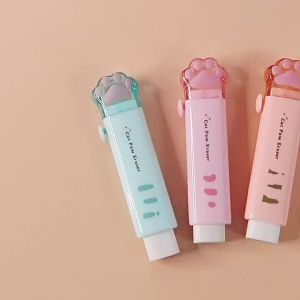 1PC Dụng Cụ Tẩy Hình Chân Mèo Thiết Kế Di Động Thân Thiện Với Môi Trường Tối Giản Lau Chùi Hiệu Quả Không Cần Giấy Dụng Cụ Tẩy Bằng Nhựa