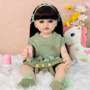 Smart Dialogue Reborn Doll Soft Gel Birthday Gift for Girls Bathable 55cm Lifelike Baby Doll Toy Collectible Figure