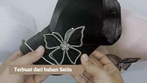 Topi Baseball Pria Wanita Motif Kupu Kupu Manik Kristal Gaya Korea Bahan Tebal Kualitas Import BSBF