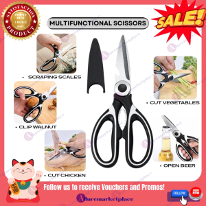 Multifunctional Scissors GUNTING DURABLE Sharp Scissors ALL PURPOSE KITCHEN SCISSORS Lightweight na Gunting Stainless Steel Kitchen Scissors Multipurpose Kitchen Tool Shears Barbecue Nutcracker Opening Bottle
