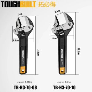 ToughBuilt TB-H3-70-08 & TB-H3-70-10: Adjustable Wrench 8\"/10\" Double Scale Movable Spanner - Durable Hand Tool