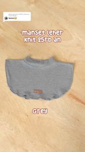 Tsabine - Hara Manset Leher Inner Dada Knit Rajut Turtle Neck Black Grey