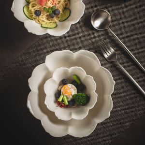 OMK ชุดกล่องใส่อาหารสไตล์ญี่ปุ่นชุดดินเนอร์เซรามิกชามจานสลัด