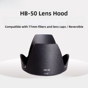 NiYi Focus | Naiying Compatible Lotus Reversible Sunshade Hood For Nikon HB-50 28-300mm f3.5-5.6G DSLR Lens With 77mm Filter Lens Cap