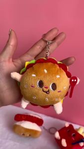 Kentang Goreng Burger Kreatif Loket Pasangan Mewah Kancing Kunci Pelajar Boneka Comel Paha Ayam Hiasan Kasut Rantai Gantung