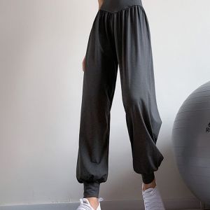 Loose High Waist Sports Pants for Women Quick Dry Yoga Running Long Trousers Casual Fitness Trendy Cotton Polyester Blend