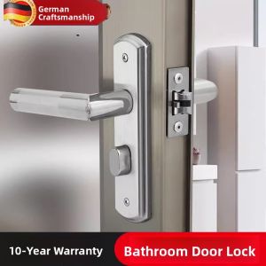 MONLEYTA | Universal Bathroom Door Lock Aluminum Alloy Single Tongue Household Keyless Toilet Handle Stainless Steel Bathroom Hardware