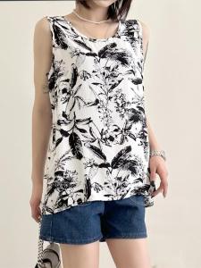 Áo Vest Lụa Cotton Mùa Hè Rộng Rãi Thoải Mái Không Tay Cho Nữ Áo Vest Cotton Nhân Tạo Không Tay Thường Ngày Mùa Hè 2025