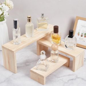 Rectangular wooden beaded display stands unfinished wooden display shelves Shelf display racks are suitable for handicrafts