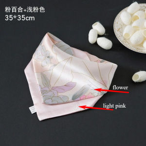 35*35cm Natural Mulberry Silk Suit Pocket Square Hanky Plain Crepe Satin AB Double-sided Double-layer Printed Small Handkerchief