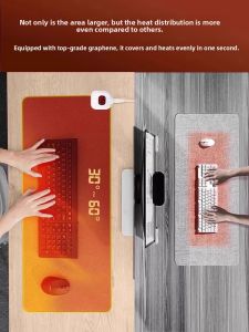 MONLEYTA | Heated Mouse Pad Super Large Office Computer Warm Desk Mat Waterproof Dirt Resistant Student Desktop Hand Warmer Mat