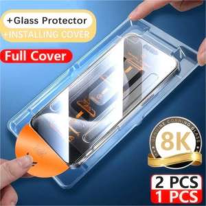 1-2PCS 8K Dust Free Glass For iPhone 17e 17 16 16e 15 13 12 14 Pro Max X XS Max XR 7 8 6 6S Plus SE 2022 HD Oleophobic Coating Screen Protector for iPhone 17Pro 17AIr 16pro 15pro 14pro 13pro 12pro 11pro Max 16Plus 15plus 14plus 7plus 8plus 6plus XSMax