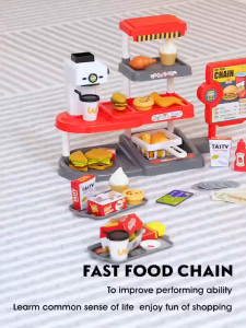 ~Dari KL~Set Mainan Dapur mainan masak 71PCS Kids Kitchen Pretend Play Fast Food Toys burger set Toy Cooking Playset