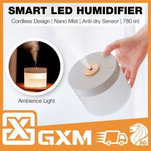 GXM 780ml Wireless Cordless Humidifier Portable Rechargeable LED Nano Mist Noiseless Night Light Single Touch Operation HM-02 Smart Humidifier Aroma Diffuser