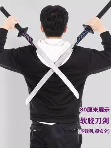 One-Meter Large Size Magic Blade Night Light Childrens PU Soft Rubber Knife Wu Liang Seven Model Toy Game Prop for Boys