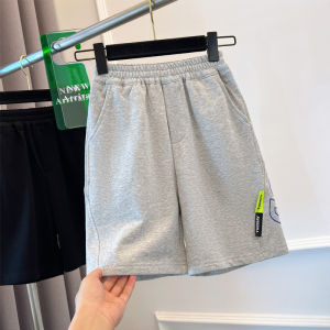 Boys Summer Sporty Shorts Loose Thin Five-Quarter Length Trendy Childrens Clothing Elastic Waist Cotton Fabric Breathable