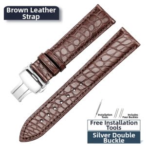 SHI SHI | Genuine Alligator Leather Butterfly Clasp Watch Strap