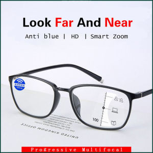 FG 3 I N 1 Multifocal Reading Glasses for Men Women Anti-Blue Reading Glasses To Look Far and Near HD Smart Reading Glasses Eyewear with Grade