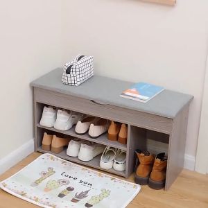 COD&In Stock: Shoe Bench Double Layer Shoe Rack Shoe Stool Storage Stool