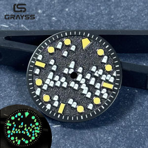 50- FATHOMS Retro watch dial 3D Ghost Green Blue full lume SKX watch accessories for nh35 ETA/PT5000 miyota8215 Movement