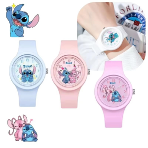 Disney | Trending Lilo & Stitch Children Watches for Girls Silicone Strap Round Quartz Kids Watch Boys Student Clock Gift Toys Para Ninos