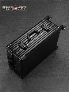 Mens Large Capacity Business Aluminum Magnesium Alloy Luggage 29 Inch Military Knife Lightweight Full Metal Carry-On Suitcase