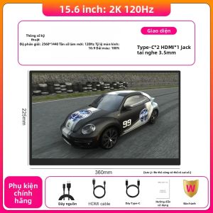 LANLIPU | Màn Hình Di Động LANLIPU 156 Inch 120Hz 2560x1440 100%sRGB IPS Màn Hình Chơi Game Với Type-C HDMI Cho PS4/5 Steam Switch PC Mac Phone