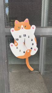 Hug Cat Wall Hanging Decor Clock - Cute and Adorable Wall Clock for Home Decor