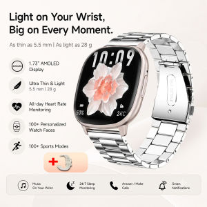 2026 HD17 Air Smart Watch 1.73" AMOLED Display Fitness Tracker 100+ Sports Modes Bluetooth Calling Health Monitoring Smart Watch