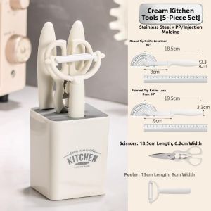 Besee | Kitchen Knife Set With Scissors Peeler Bottle Opener Storage Rack