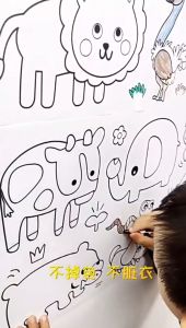 Kids Graffiti Scroll Coloring Paper 3m Long Scroll Kindergarten Art Colouring Drawing Graffiti paper sheets 儿童涂鸦填色画卷 TT21