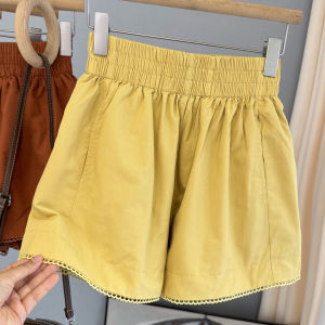 LIYANGANG | Lace Trim High Waist A-Line Slim Fit Shorts