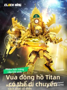 JINGGUAN | Đồ Chơi Lắp Ráp Titan Vàng Clock King cho Bé Trai 8-12 Tuổi Quà Sinh Nhật