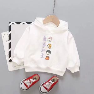 Thời Trang Sành Điệu Có Mũ Áo Nỉ Áo Sweatshirt Dành Cho Trẻ Em Em Bé Mùa Xuân Bé Trai Bé Gái Mùa Thu Phiên Bản Hàn Quốc Phong Cách Mới Cotton Vải Bông Pha Trộn Thoải Mái Áo