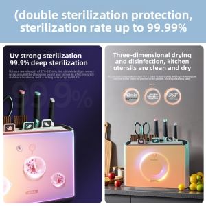 GANGWO | Antibacterial & Disinfection Kitchen Set with Knife Holder Chopsticks Cutting Board