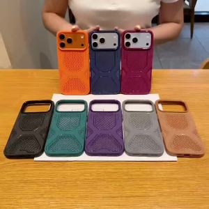 Heat Dissipation Mesh Soft Silicone Phone Case For iPhone 17 12 15 14 13 16 Pro Max 11 Breathable Cooling Shockproof Armor Cover