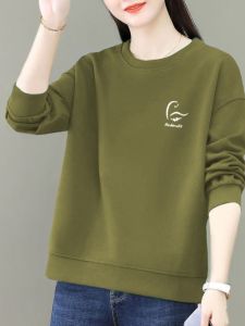 Fashionable Loose Long Sleeve round Neck Sweatshirt Womens Korean Style Spring Autumn Slimming Versatile Printed Outerwear