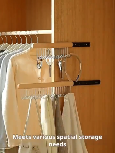 Pull Out Closet Hanger Wooden Pull Out Hook Rack Wardrobe Sliding Hooks Pull Out Belt Rack Hanger Rack Hanging Closet Multi-functional Bra Storage Hanger With 12 Hooke Slide Out Hanger Rack Wooden Hanging Rack For Closet