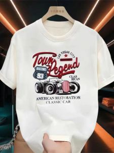 Áo Thun Nam Tay Ngắn in Họa Tiết Thời Trang Mùa Hè Cao Cấp Phong Cách Hàn Quốc Tay Lửng Thường Ngày Mùa Xuân