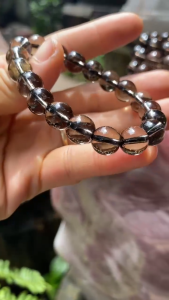 Vòng tay đá thạch anh khói phong thủy tự nhiên - 8mm 10mm 12mm 14mm - Tặng kèm viên thạch anh thô