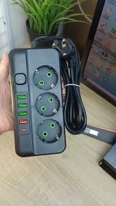 Stop Kontak 3 Lubang USB Type C EU Plug 10A 110-250V 2500W / BERGARANSI / cod / bagus / tahan lama