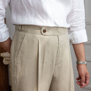 Breathable Linen High Waist Casual Pants