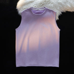 Suede Heavy Weight Pure Color Vest Mens Summer 2024 New Arrival American Style Loose Sports Waistcoat Sleeveless T-shirt Top