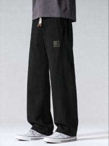 Wood soon | Casual American Letter Print Straight Knit Pants