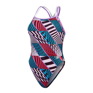 Speedo Womens Triangular High Slit Training Swimsuit Chlorine Resistant Professional Racing Swimwear Quick Dry No Sleeve