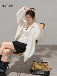 ZHANGDAREN | Trang Phục Giảm Cân Dành Cho Người Mập Áo Len và Chân Váy Đen