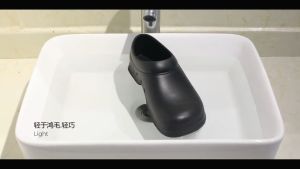 VINCENT Chef Shoes Kitcen Shoes for Men and Women Slip on Chef Clogs Professional Slip-Resistant Waterproof Oil-proof Safety Work Shoes for Chef Master Cook Hotel Restaurant Formal Footwear Hospital White Nurse Shoes